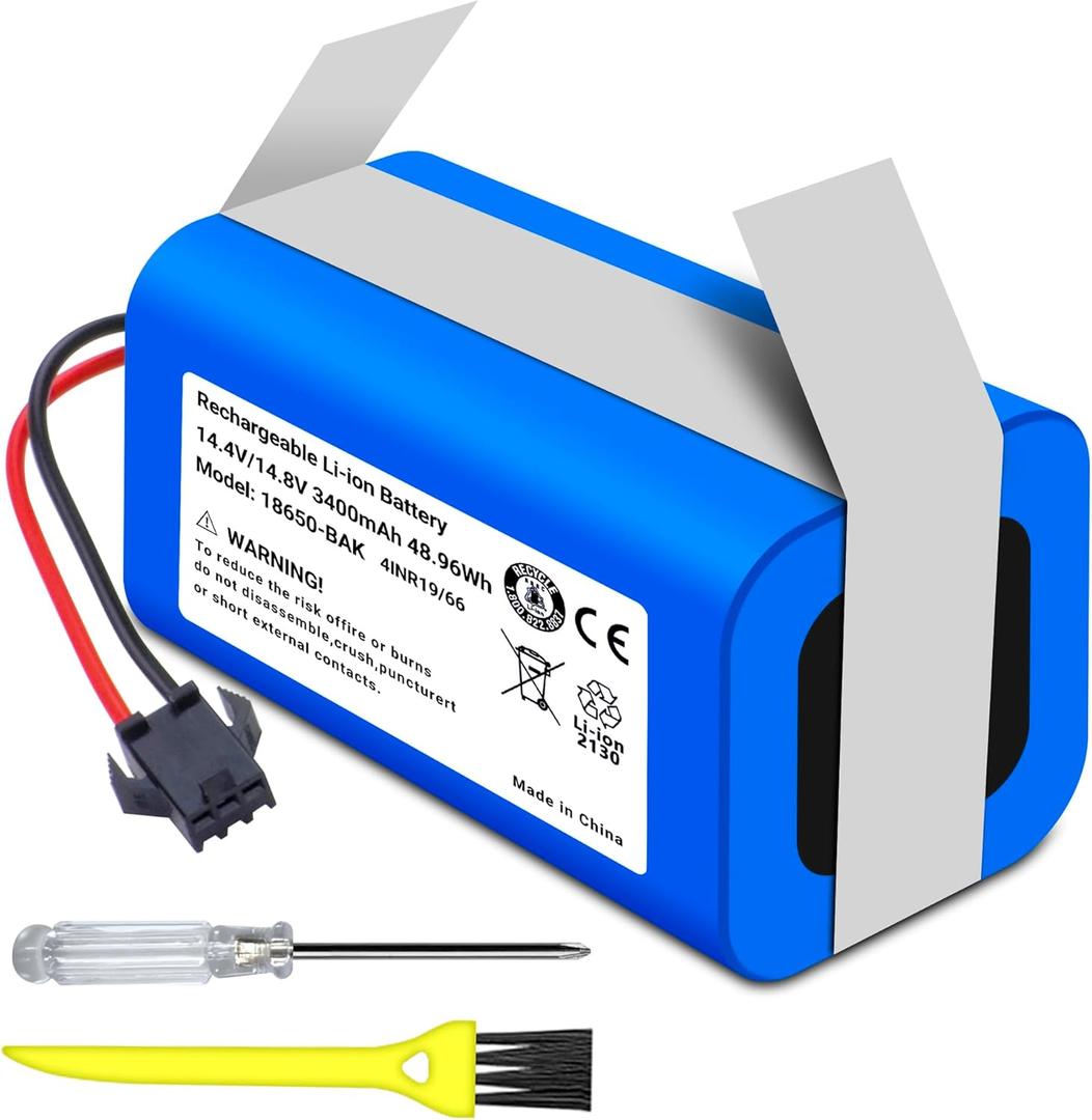 3400mAh Vacuum Battery for Deenkee 600 DK600 DK600 MAX, for Ionvac SmartClean 2000, for Tesvor X500 ProT, for BG750 BG700 BG600 MAX, for OKP K5 Life K2 K3P K7 K4 BG600 Robot Vacuum Cleaner