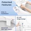 LUXE Bidet NEO 185 Plus - Dual Nozzle, Non-Electric Bidet Attachment for Toilet Seat, Patented Slide-In Install, 360 Self-Clean, EZ-Lift to Clean, Feminine & Rear Wash (White)
