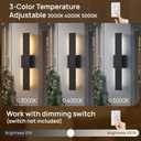 Upgraded 23.6in Modern LED Outdoor Wall Lights 3000K 4000K 5000K Dimmable Black Exterior Wall Sconce Long Outside Light fixtures for House Garage Front Door