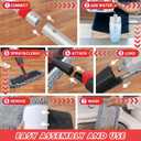 HOMTOYOU Microfiber Hardwood Floor Mop: Dust Spray Mops for Cleaning Wood Home Kitchen Floors - Wet Mopping & Dry Sweeping - 3 Reusable Refills & 1Pcs 400+ML Refillable Bottle