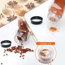 15 Pack 8oz Glass Spice Jars with Grinders, Square Spice Bottles with Deeper Shaker Lids & Airtight Metal Caps, Seasoning Containers with Labels for Spice Organization, Fits Cabinet, Spice Rack