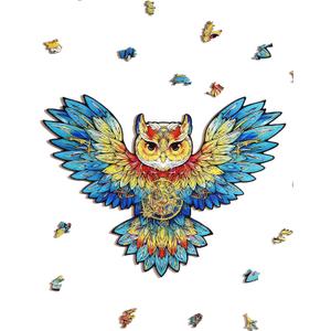 Wooden Puzzles for Adults  Owl 200 Piece Jigsaw Puzzles with Unique Shape -Challenging Puzzle Perfect for Game Nights, Ideal Creative Gift Ideas/Perfect Home Decor/Wall Art