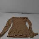 GORGLITTER Women's Crochet Bikini Cover Up Dresses Long Sleeve Beach Bathing Suit Swimsuit Coverups Dress Summer 2025 Brown Small
