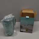 84 oz Crystal-Clear Pitcher with 4 Tumblers Set, BPA-Free Food-Grade Jug with 3-Position Lid & Spout  Large Beverage Pitcher for Party, Iced Tea, Lemonade, Sangria, Fridge  Aqua Blue