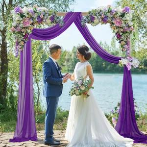FUHSY 29" x 20FT Wedding Arch Draping Fabric Purple Drapes Sheer Fabric Chiffon Curtains for Backdrop 1 Panel Sheer Fabrics for Draping Ceiling Drapery Fabrics Backdrop Curtains for Wedding Arch Decor