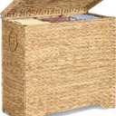 130L Wicker Laundry Hamper, 3-Section Laundry Basket with Lid