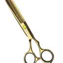 Hair Thinning Scissors Cutting Teeth Shears Professional Barber ULG Hairdressing Texturizing Salon Razor Edge Scissor Japanese Stainless Steel with Detachable Finger Ring 6.5 inch, Gold