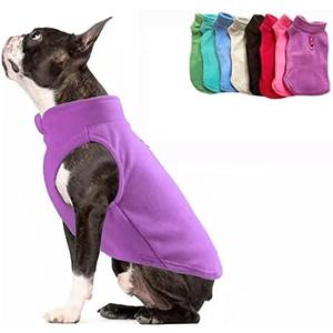 JACKO & CO - Fleece Vest Dog Sweater with Leash Ring - Soft, Warm & Lightweight Pullover Coat for Small & Medium Dogs, Puppies & Cats - Cozy Fall/Winter/Spring Pet Jacket (Purple, Small 4-6lbs)