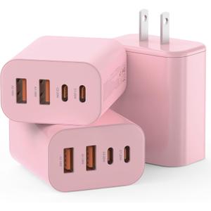 USB C Charger Block,40W USB C Charger Cube, Type C Charging Block, USB Wall Chargers Dual Port PD+QC Charging Cube for iPhone 16 15 14 13 12 11 Pro Max XS,iPad, Samsung Phone, Tablet (Pink)