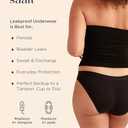 saalt Reusable Period Underwear - Comfortable, Thin, and Keeps You Dry from All Leaks (Cotton, Bikini) (X-Large, Volcanic Black)