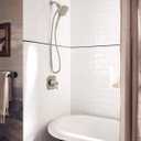 Moen Ronan Spot Resist Brushed Nickel Single-Handle Modern Shower Faucet with Square Handheld Rain Shower Spray Head Featuring Magnetix, Valve Included, 82023SRN