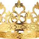 Cake Crown Decorative Crown Ornament Baking Cake Adornment Crown Birthday Cake Decoration for Wedding Birthday Party (Golden)