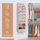 STORAGE MANIAC Over the Door Shoe Organizer Heavy-Duty Large Deep Pocket Hanging Shoe Organizer Shoe Rack Door Closet Shoe Organizer for Wall, Dorm & Narrow Door Storage Shoe Holder Oat Beige, 2 Pack