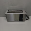 Mueller UltraToast Full Stainless Steel Toaster 4 Slice, Long Extra-Wide Slots for Bagels and Waffles, 6 Browning Levels, LED Display, Cancel/Defrost/Reheat Functions & Removable Tray, Kitchen Gadgets