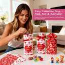 JOINDO 50 PCS Valentines Goodies Bags for Kids Class, 6x9 inches fit treats and Small gifts, Ribbon Drawstring Fast Packaging & Easy Use, Stand up Bottom, Opaque, 3 Patterns