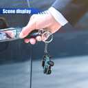 For Bronco Car Keychain, Car Fob Cover Cool Mods Accessories, 4-Door Auto Key Fob Holder Compatible for Bronco 2021 2022 2023 (Blue)