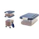 IRIS USA 33qt + 12qt Airtight Pet Food Storage Container Combo with Scoop, Navy