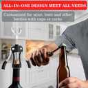 KORCCI Wine Opener, Wine Bottle Opener, Zinc Alloy Wing Corkscrew Heavy Duty, Cork Screw Beer Opener for Bartenders, Multifunctional Bottle Opener for Home Kitchen, Restaurant, Bar, Waiters (Black)