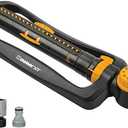Melnor 65133AMZ XT Turbo Oscillating Sprinkler W/Timer, 4,500 sq. ft., Quick Connect Bundle, 2-Way Adjustable, Black, Yellow
