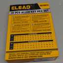 ELEAD 31-Piece Hex Key Set - Allen Wrench Set, SAE and Metric Allen Keys MM(0.7mm-10mm) SAE(0.028"-3/8) Heat-Treated, Torque Handle, High Leverage, Long & Short Keys, Easy Organization