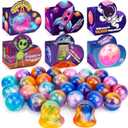 30 Pack Valentines Day Gifts for Kids Classroom - Galaxy Slime Valentines for Kids with Valentine Day Cards for School, Class Valentine's Day Exchange Gifts