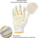 HANDLANDY Youth Football Gloves, Kids Sticky Receiver Gloves,Super Grip Football Glove Best Gift for Boys,Girls (White and Gold)