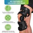 Komzer OA Unloader Knee Brace - Adjustable 3-Point Medial/Lateral Offloading Support for Osteoarthritis Pain, Bone-on-Bone Joint Degeneration & Recovery, ROM Control, Universal Fit for Men & Women, Black, Right