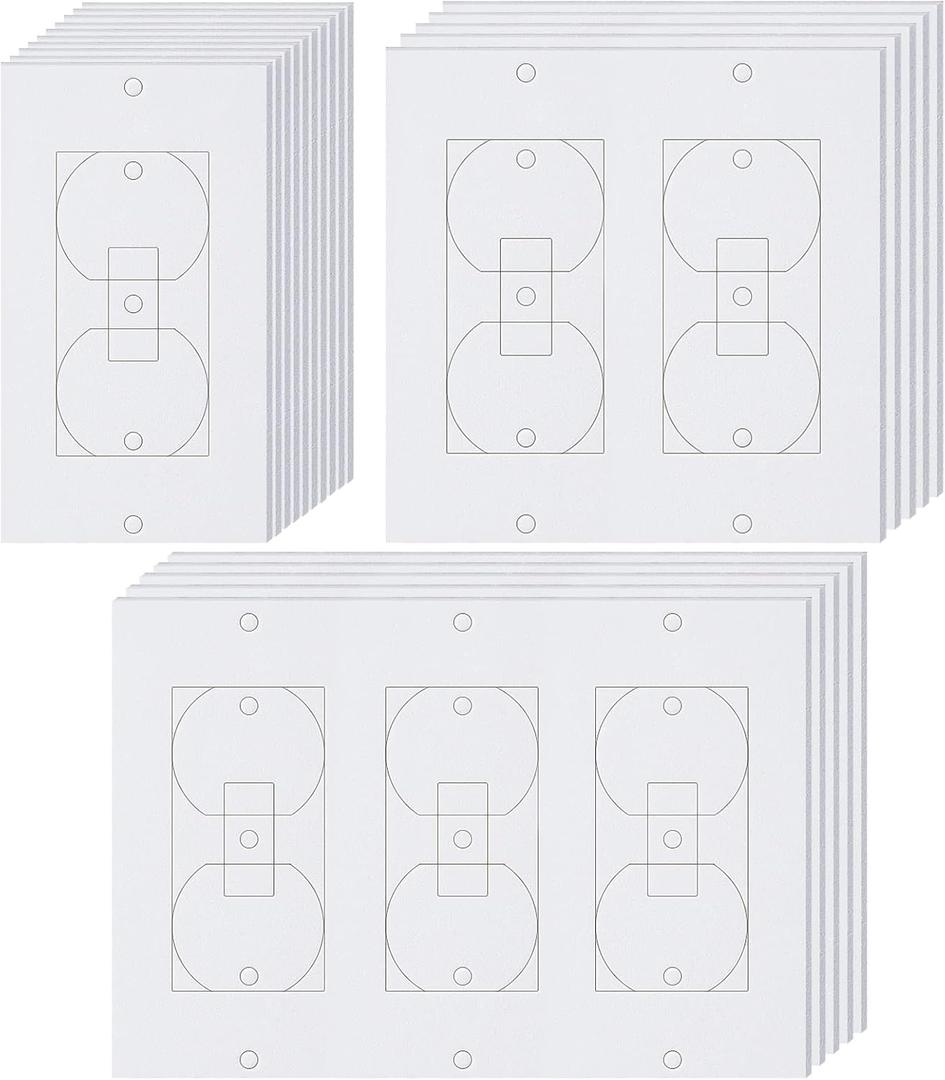 Wakhow 20 Pcs Wall Insulation Outlet Insulators Draft Sealers, 20 Pack Electrical Outlet Insulation Pads, EVA Foam Gasket for Wall, Light, Switch Socket Cover Compatible with Duplex Toggle Rocker