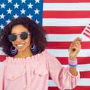 American Flag Sunglasses, 4th of July Sunglasses 3 Pcs, Red White and Blue Decorations Patriotic, USA Flag Glasses for Women Men Classic Retro for 4th of July Accessories