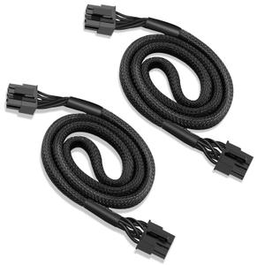 2 Pack of PCIE Cable for EVGA, Male to Male 8 Pin to 8 Pin (6+2 Pin) GPU Power Cable for EVGA G+ G2 G3 G5 G6 GA GM GT P2 T2 T3 (Black 18AWG, 65cm)