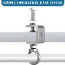 6 Pcs 1" 25mm C-Clamps, Stainless Steel Beam Clamp with M8 Stainless Steel Screw Ring, I-Beam Design U-clamps Universal Desk Clamp for Metal Mounting Welding Building Household