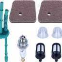 Adefol Air Fuel Filter Kit for Stihl FS38 FS55R FS45 FS45C FS46 FS55 HS45 KM55 HL45 MM55 Etc, String Trimmer Accessory Air Filter + Fuel Filter + Fuel Line + Spart Plug + Primer Bulb 9 in 1 Parts