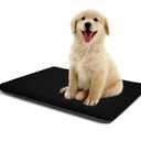 Dog Beds for Large Dogs, Dog Pad for Crate with Durable Washable Waterproof Linen Removable Cover, Black