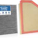 Engine+Cabin Air Filters Fit for 2020-2026 Chevrolet Silverado 2500HD/3500HD, 2020-2026 GMC Sierra 2500HD/3500HD (All 6.6L Diesel Engine Only) Air Filter Replace Accessories CF11966 84554703