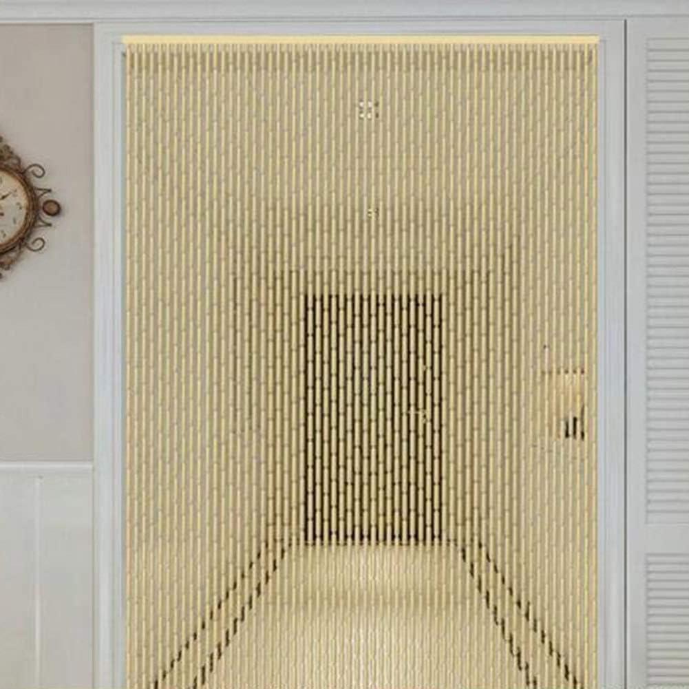 Bamboo Bead Curtain Line Curtain Cut Off Screen Solid Wood Hanging Rail Drive Away Mosquitoes Living Room Bedroom Entrance Decorative Curtains Lsxiao (Size : 70x180cm 40 Strands) 27.6"W x 70.9"L (Pack of 1)