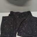 Sequin 2 Piece Outfit for Women Sparkle Wide Leg Pants Set Crew Neck Top Shiny Clubwear Black 3XL