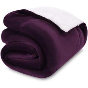 NANPIPER Baby Sherpa Blanket,Warm Toddler Throw Blanket,Soft Newborn Fleece Blanket for Winter (Purple,30x40 inches)