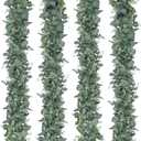 Artificial Eucalyptus Garland, Lush Silver Dollar Eucalyptus Leaves Vine Faux Greenery Garland Spring Garland for Mantel Baby Shower Wedding Party Table Room Home Decor 