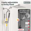 Veken 10" Luxurious Rain Shower Head with Handheld, High Pressure Rainfall Shower Heads wih Extension Arm, Wide Dual Showerhead with Spray Combo, Bathroom Accessories, Chrome, Silver