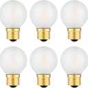 Beonllay 25 Watt Light Bulbs Equivalent E26 Frosted Globe Light Bulb, 2W LED Light Bulb 2700K Warm White G16.5 Light Bulb, Frosted Glass, 6 Pack