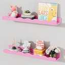 Floating Shelves for Wall Dcor 24 Inch Long Set of 2 Nursery Book Shelves Bathroom Shelves Over Toilet Shelf for Books, Plants, Toys, Photo Frames, Picture Ledge