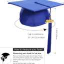 Newrara Graduation Gown Cap Tassel Set (Large 51(5'6"-5'8"), Blue)