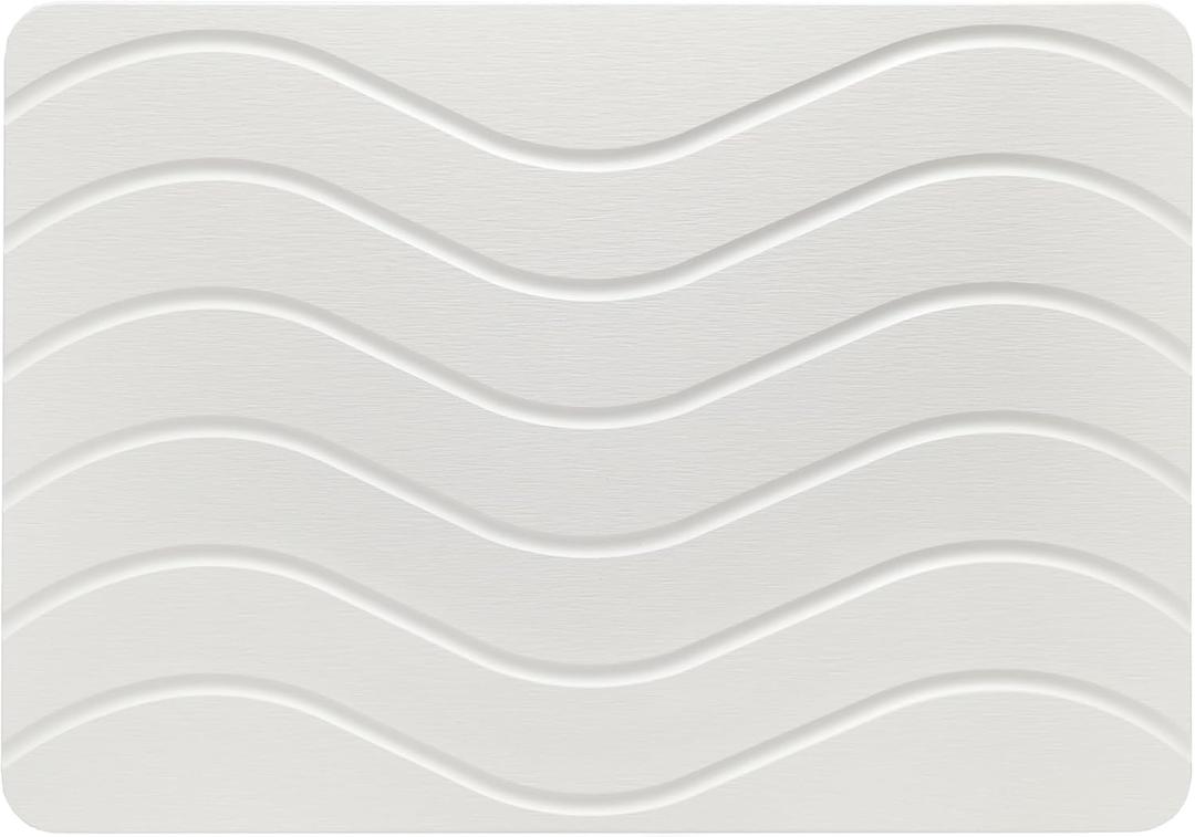 Absorbent Stone Bath Mat, Diatomaceous Earth Shower Mats, Non-Slip Water Absorbing Diatomite Stone Mat for Bathroom Floor, Quick-Drying Easy to Clean (23" x 16" White)