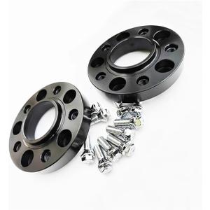 2PCS 2'' 50mm 5x112 BORE 66.6MM BOLTS 14X1.5 INCLUDED HUBCENTRIC WHEEL SPACERS Compatible For BENZ (Black)