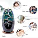 SPACEKEEPER Ceramic Backflow Incense Holder Waterfall Incense Burner, Aromatherapy Ornament Home Decor with 120 Backflow Incense Cones + 30 Incense Stick , Blue Set