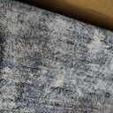 Soalmost Washable Area Rug 8x12, Large Soft Rugs for Living Room Vintage Blue/Grey Carpet 8x12 Area Rugs for Bedroom Dining Room Non-Slip Stain Resistant Under Table Rug