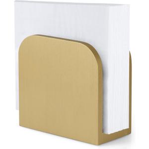ALELION Gold Napkin Holder for Table, Wooden Upright Napkin Holders for Kitchen, Standing Napkin Dispenser for Kitchen Dining Room Party Cocktail Outdoor Use (Unlettered)