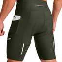 Bikewa Men's Bike Shorts 3D Padded Cycling Road Biking Mountain Riding Biker Bicycle UPF 50+ Cycle Shorts Zipper Pockets (Medium, Olive Green)