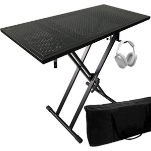 DJ Table Stand Audio Mixer Stand Portable Booth - 35" x 17.3" Versatile DJ Booth Stand for Piano, Laptops, Controllers, Midi Keyboards, and Audio Mixers, Mixer Pioneer DJ Controller Equipment