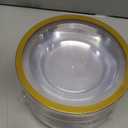 Liacere 60Pcs Gold Plastic Bowls - Disposable Clear and Gold Dessert Bowl - 12OZ Premium Plastic Soup Bowls for Wedding & Christmas & New Year